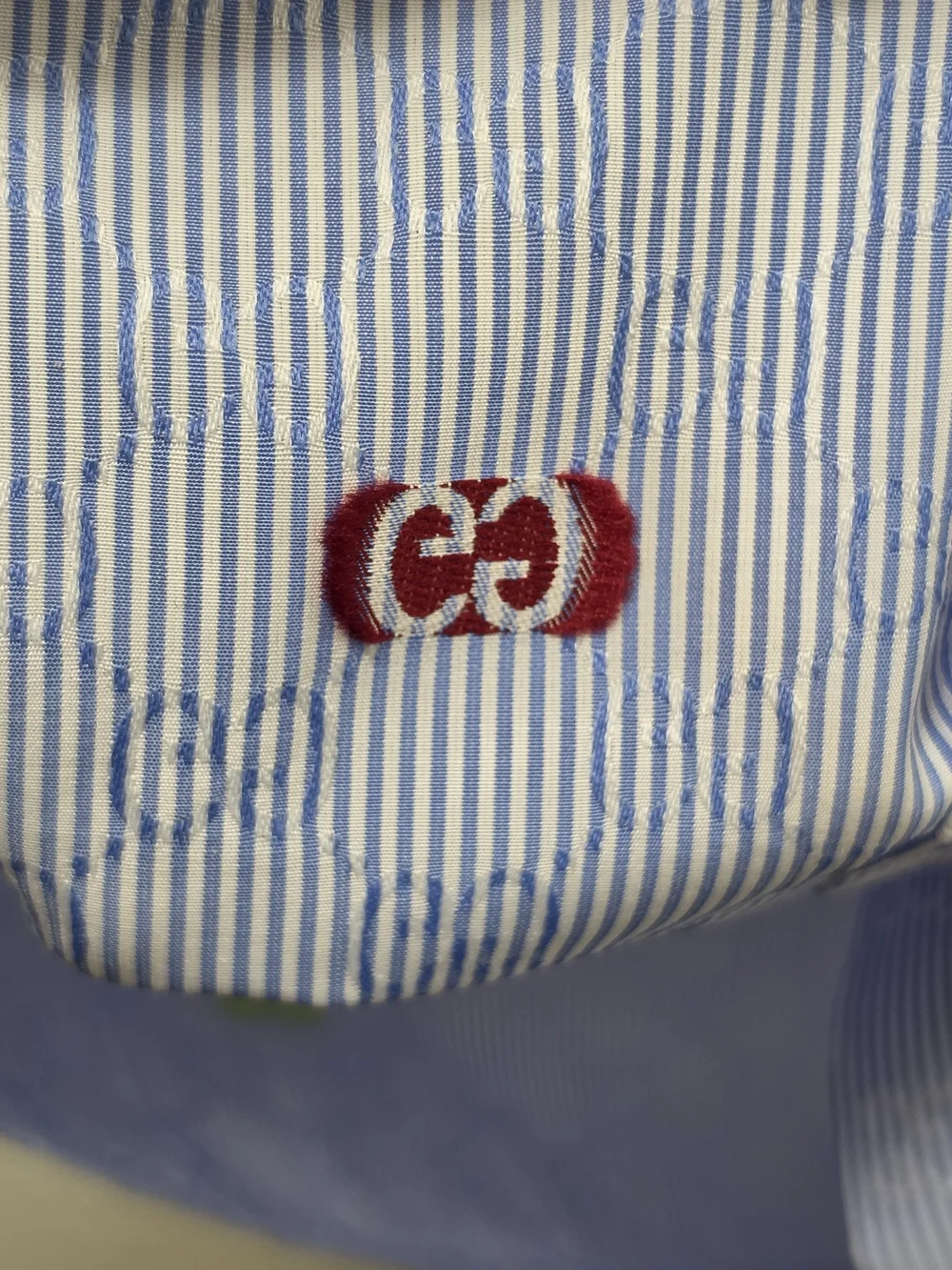 Gucci Striped GG Motif Bowling Shirt, L